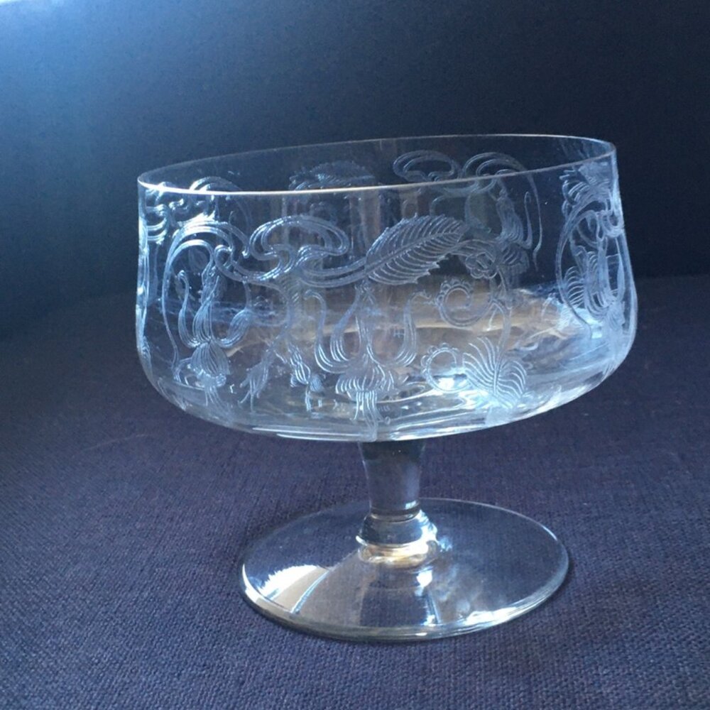 Ainsley British Delicate Cut Glass Vintage Footed Compote/Candy Dish